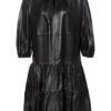 SET Lederkleid Damen, Schwarz