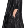 SET Lederkleid Damen, Schwarz