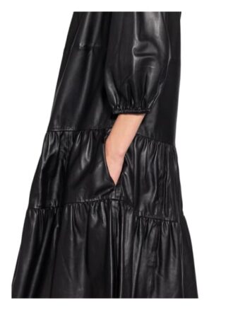 SET Lederkleid Damen, Schwarz