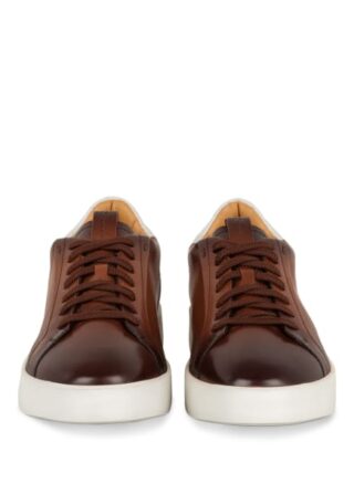 Santoni Wide Sneaker Herren, Braun