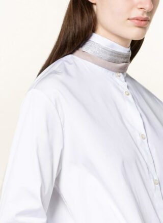 Soluzione Oversized-Bluse Damen, Weiß