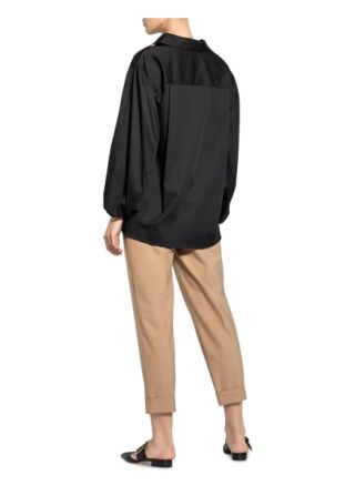 Soluzione Oversized-Blusenshirt Damen, Schwarz