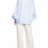Soluzione Oversized-Hemdbluse Damen, Blau