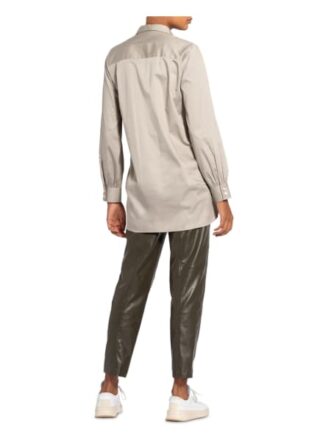 Soluzione Oversized-Hemdbluse Damen, Grau