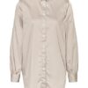 Soluzione Oversized-Hemdbluse Damen, Grau