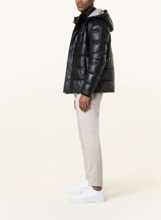 Strellson Bodio Lederjacke Herren, Schwarz