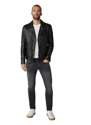 Strellson Parks Lederjacke Herren, Schwarz