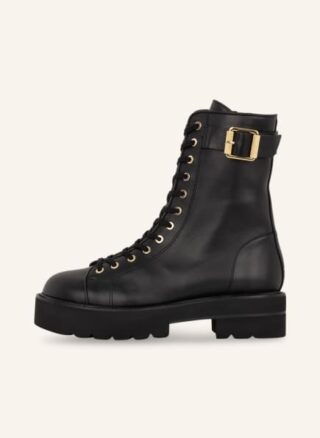Stuart Weitzman Ryder Plateau-Schnürboots Damen, Schwarz