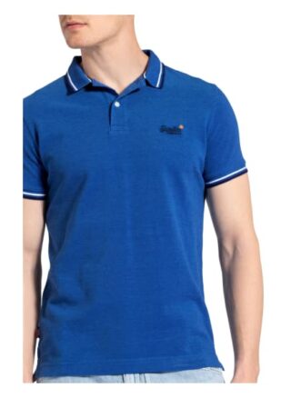 Superdry Pique-Poloshirt Herren, Blau
