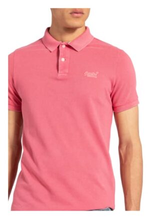 Superdry Piqué-Poloshirt Herren, Pink