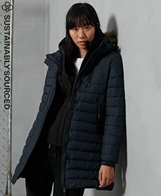 Superdry Super Fuji Steppmantel Damen, Blau