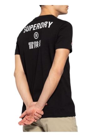 Superdry T-Shirt Herren, Schwarz