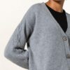 (THE MERCER) N.Y. Cashmere-Strickjacke Damen, Grau
