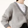 (THE MERCER) N.Y. Cashmere-Strickjacke Damen, Grau