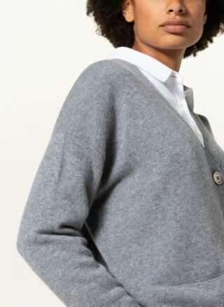 (THE MERCER) N.Y. Cashmere-Strickjacke Damen, Grau