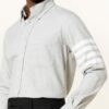 THOM BROWNE. Straight Casual-Hemd Herren, Grau