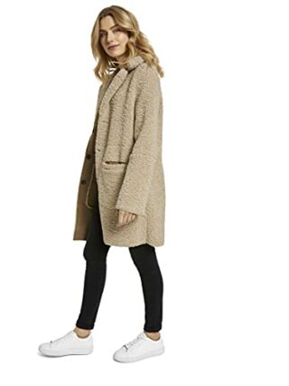 TOM TAILOR Fellmantel Damen, Beige
