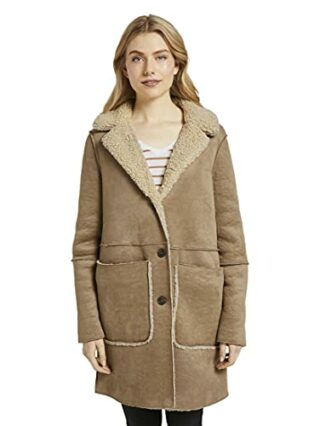 TOM TAILOR Fellmantel Damen, Beige