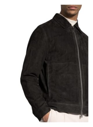Theory Lederjacke Herren, Grün
