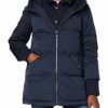 Tommy Hilfiger Knit Mix Steppmantel Damen, Blau