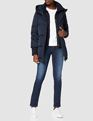Tommy Hilfiger Knit Mix Steppmantel Damen, Blau
