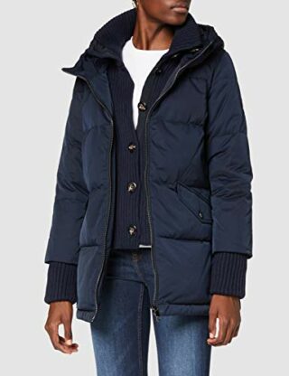 Tommy Hilfiger Knit Mix Steppmantel Damen, Blau