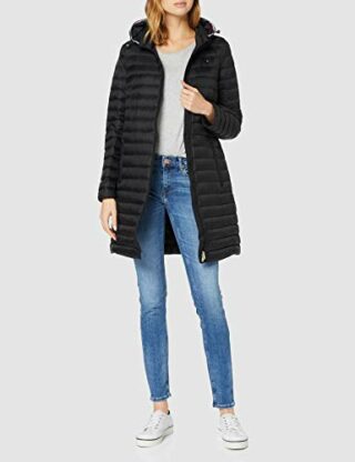 Tommy Hilfiger Th ESS Lw Steppmantel Damen, Schwarz
