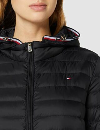 Tommy Hilfiger Th ESS Lw Steppmantel Damen, Schwarz