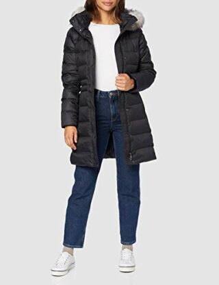 Tommy Hilfiger Th ESS Tyra Steppmantel Damen, Schwarz