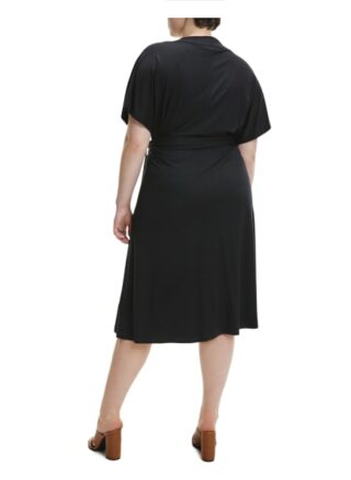 Tommy Hilfiger Wickelkleid Damen, Schwarz