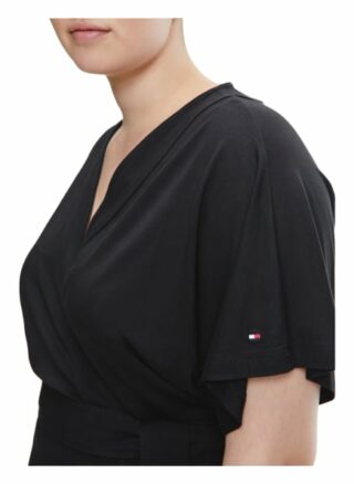 Tommy Hilfiger Wickelkleid Damen, Schwarz