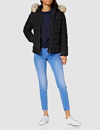 Tommy Jeans Basic Daunenjacke Damen, Schwarz