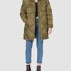 Tommy Jeans TJW Diamond Quilted Steppmantel Damen, Grün