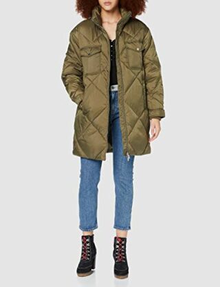 Tommy Jeans TJW Diamond Quilted Steppmantel Damen, Grün