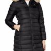Tommy Jeans Tjw Essential Hooded Steppmantel Damen, Schwarz