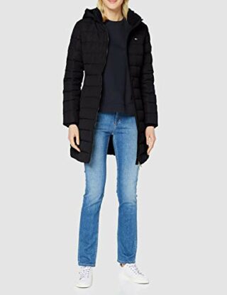 Tommy Jeans Tjw Quilted Steppmantel Damen, Schwarz