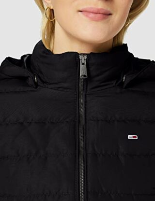 Tommy Jeans Tjw Quilted Steppmantel Damen, Schwarz