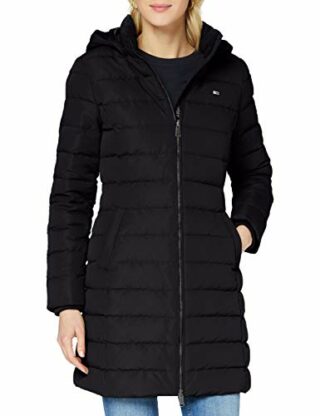 Tommy Jeans Tjw Quilted Steppmantel Damen, Schwarz