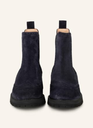 UNÜTZER Chelsea Boots Damen, Blau