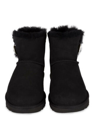 Ugg Mini Bailey Button Bling Winterboots Damen, Schwarz