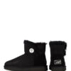Ugg Mini Bailey Button Bling Winterboots Damen, Schwarz