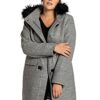 Ulla Popken Dufflecoat Damen, Grau