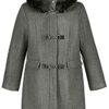 Ulla Popken Dufflecoat Damen, Grau