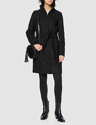 Vila VIBEE Wollmantel Damen, Schwarz