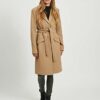 Vila Vivicki Wollmantel Damen, Beige