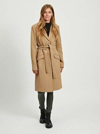 Vila Vivicki Wollmantel Damen, Beige