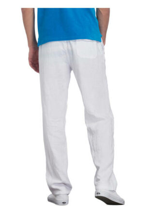 Vilebrequin Pacha Leinenhose Herren, Weiß