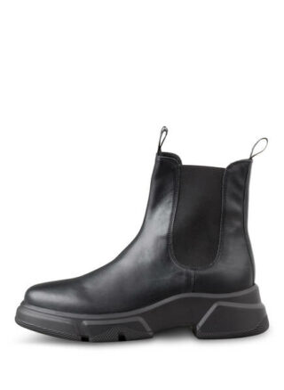 Voile blanche Tanky Beat Vitello Chelsea Boots Damen, Schwarz