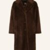 WEEKEND MaxMara Salmone Teddyfell-Mantel Damen, Braun