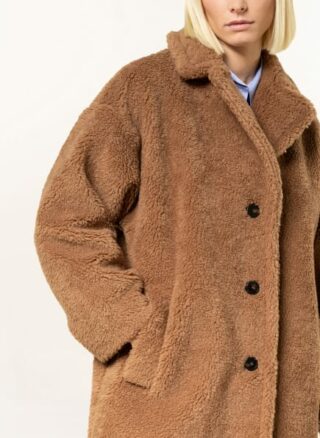 WEEKEND MaxMara Salmone Teddyfell-Mantel Damen, Braun